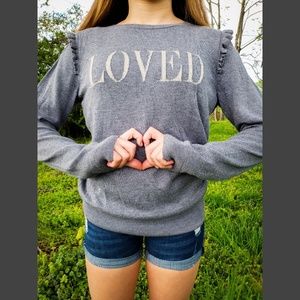 White House Black Market LOVED Gray Sweater-Size 4